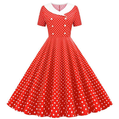Robe Année 50 Rouge Et Blanche - Madame Pin Up