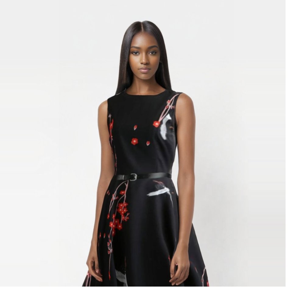 Robe pin top up noire