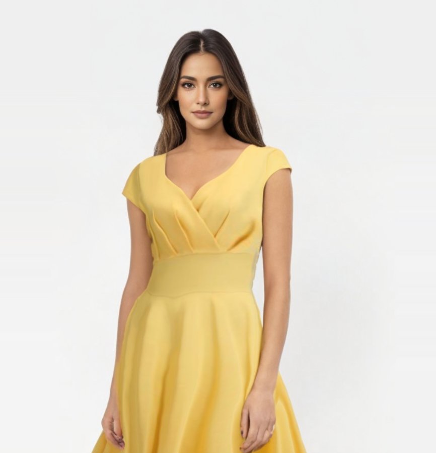 Robe Vintage Ann e 50 Jaune