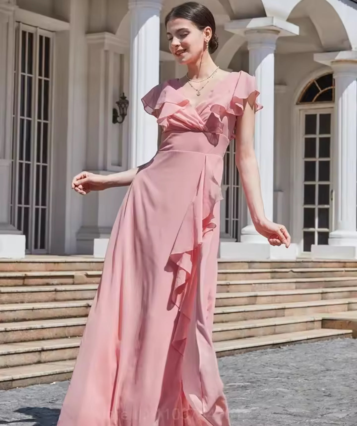 Robe Rose Longueur Maxi Taille 10 Créateur Together - Occasion Très Bon état, 100% Polyester, Pour Occasion Spéciale