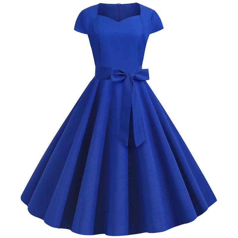 Robe Ann e 50 Grande Taille Bleue