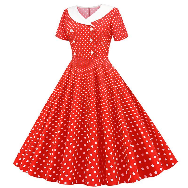 Robe Annee 50 Rouge Et Blanche Madame Pin Up