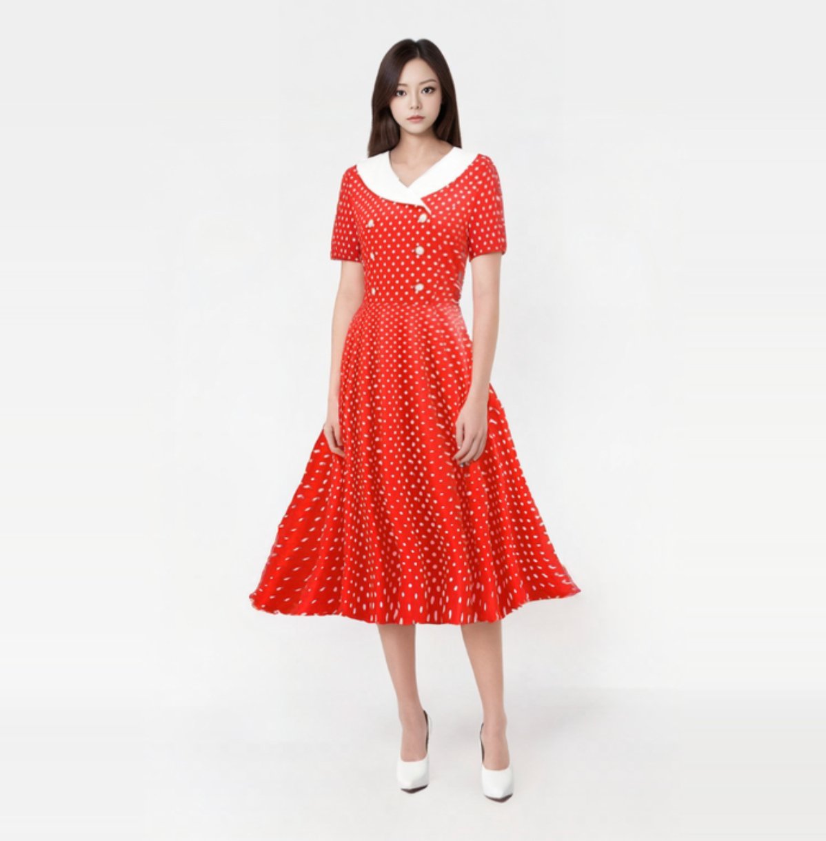 Robe Annee 50 Rouge Et Blanche Madame Pin Up