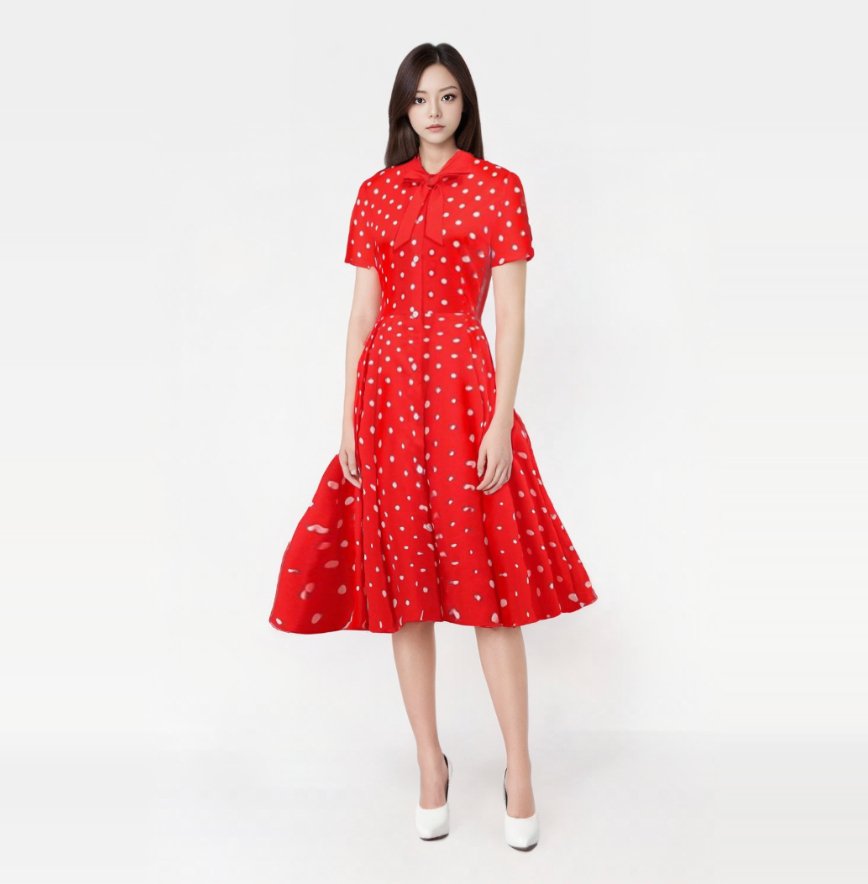 Robe longue a pois rouge online