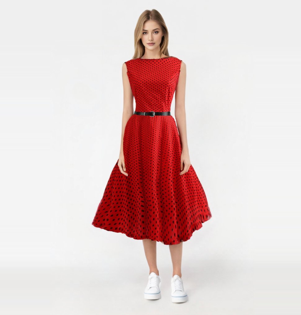 Robe Année 60 Rouge, image size:970x1016