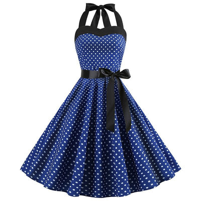 Robe Années 50 Vintage Bleu - Madame Pin Up