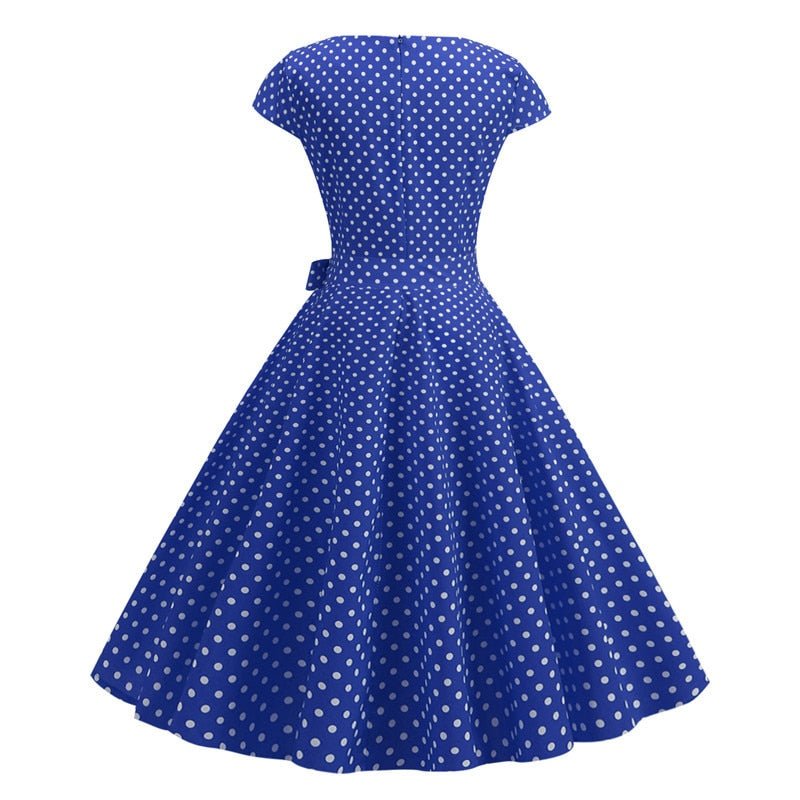 Robe Bleu Pin Up Madame Pin Up - Main Image