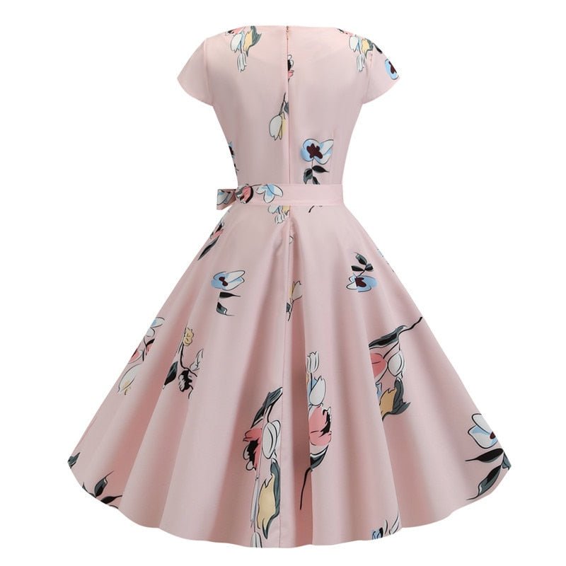 Robe évasée rose poudré outlet