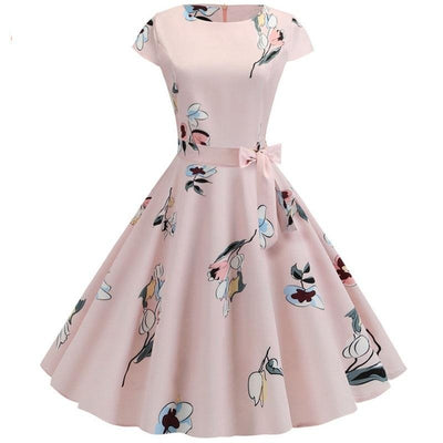 Robe De Soirée Rose Poudré Style Année 50 - Madame Pin Up