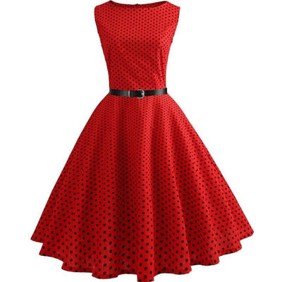 Robe d'été rouge pin-up vintage années 50 et 60 - Madame Pin Up