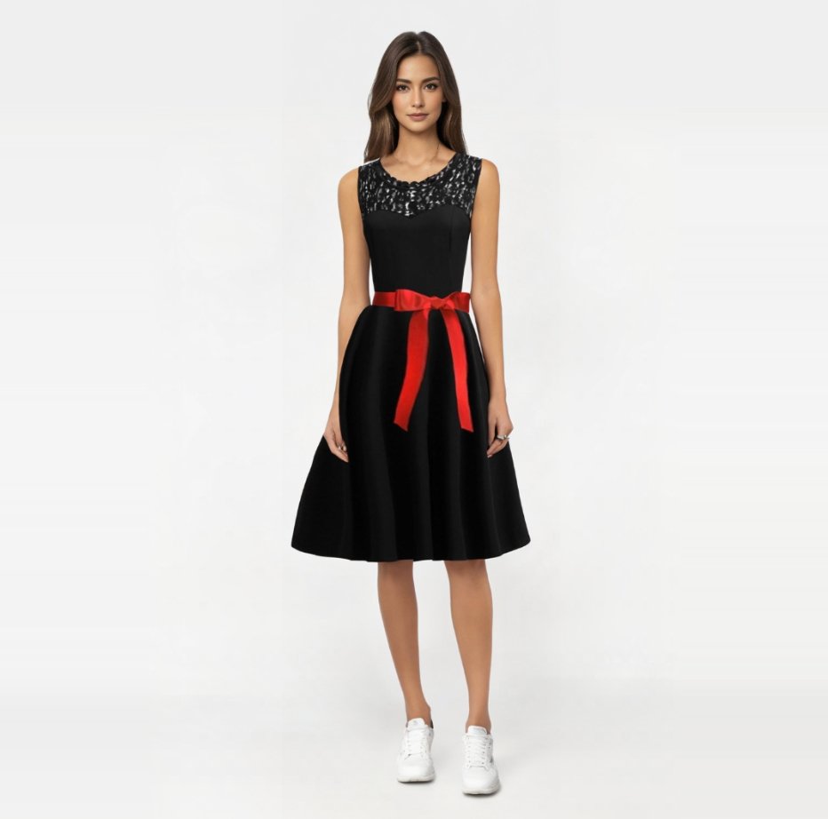 Robe Droite Ann e 60 Noir