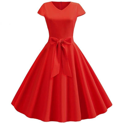 Robe Longue Rouge Année 50 - Madame Pin Up
