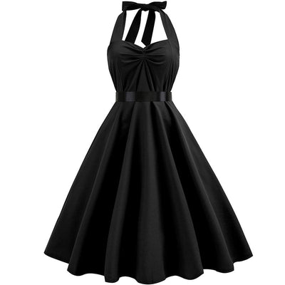 Robe Noire Années 50 - Madame Pin Up