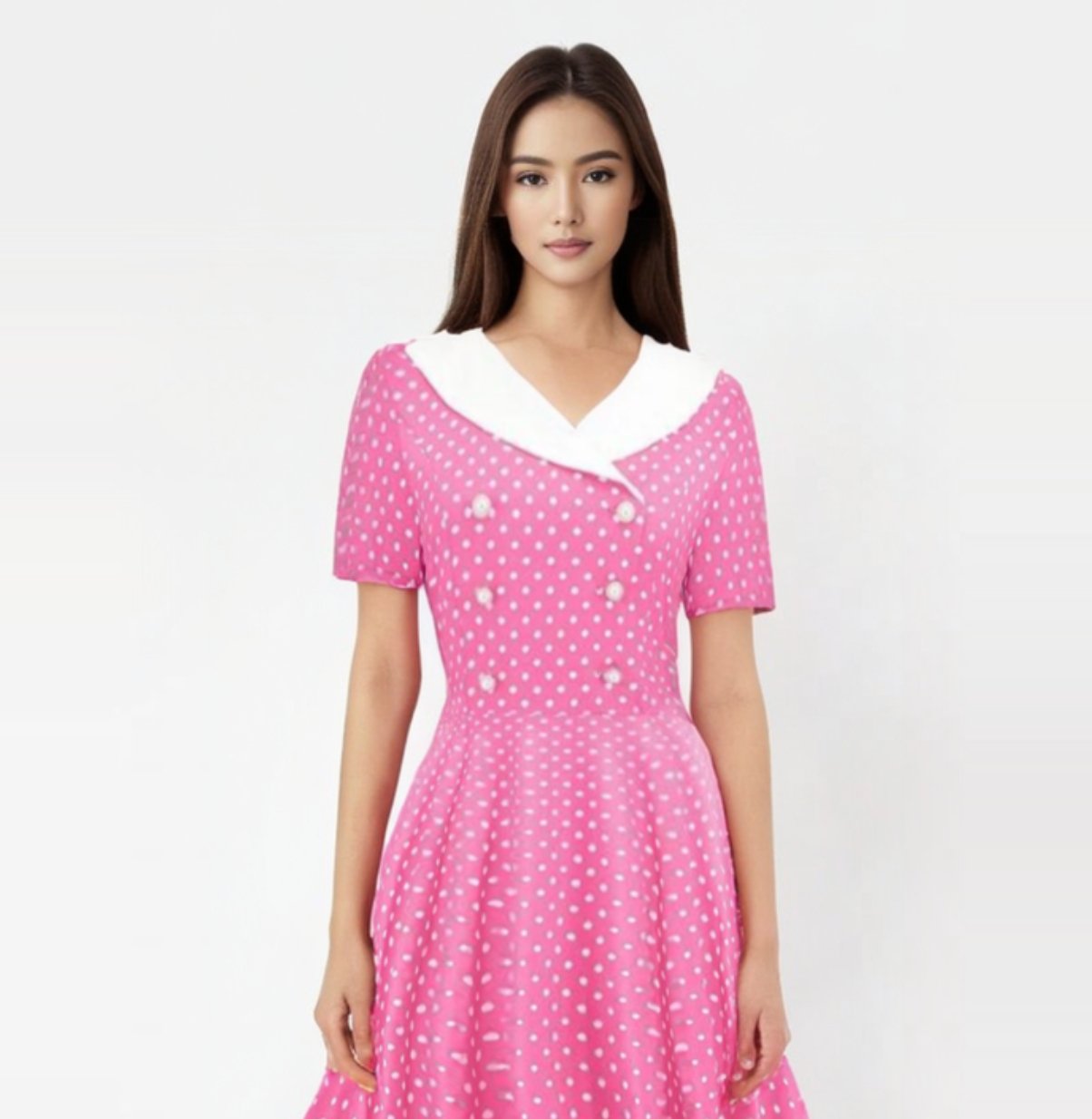 Robe Petit Pois Rose Ann e 50