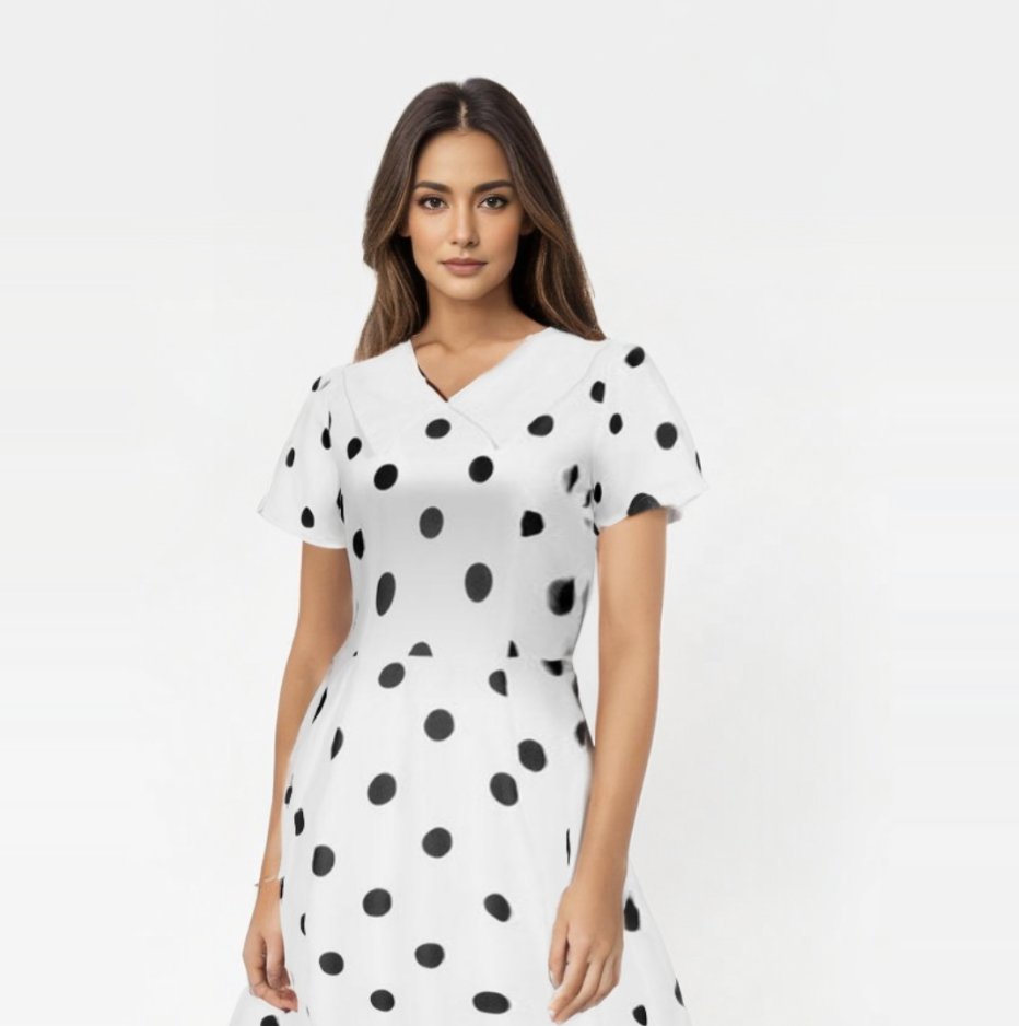 Robe blanche a pois noir new arrivals