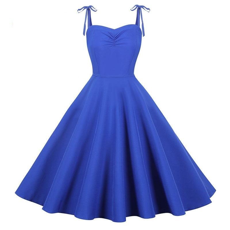 Robe Pin Up Bleu Marine Madame Pin Up - Main Image