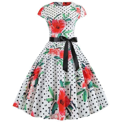 Robe Rouge Et Blanc Année 50 - Madame Pin Up