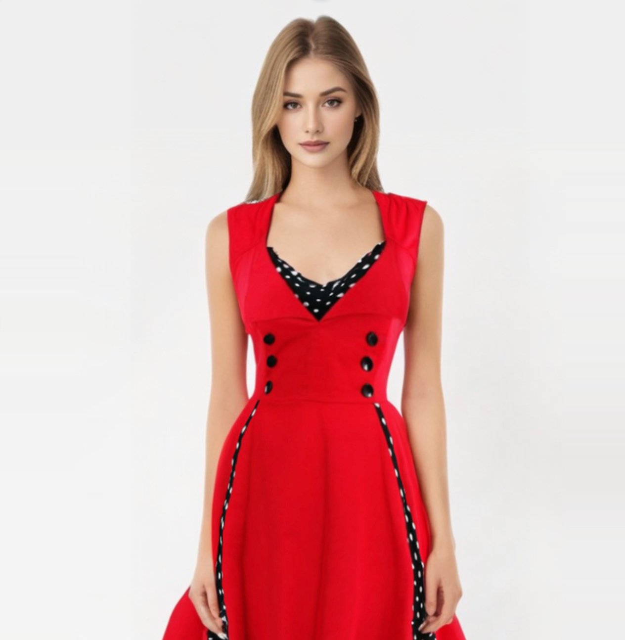 Robe rouge rockabilly on sale