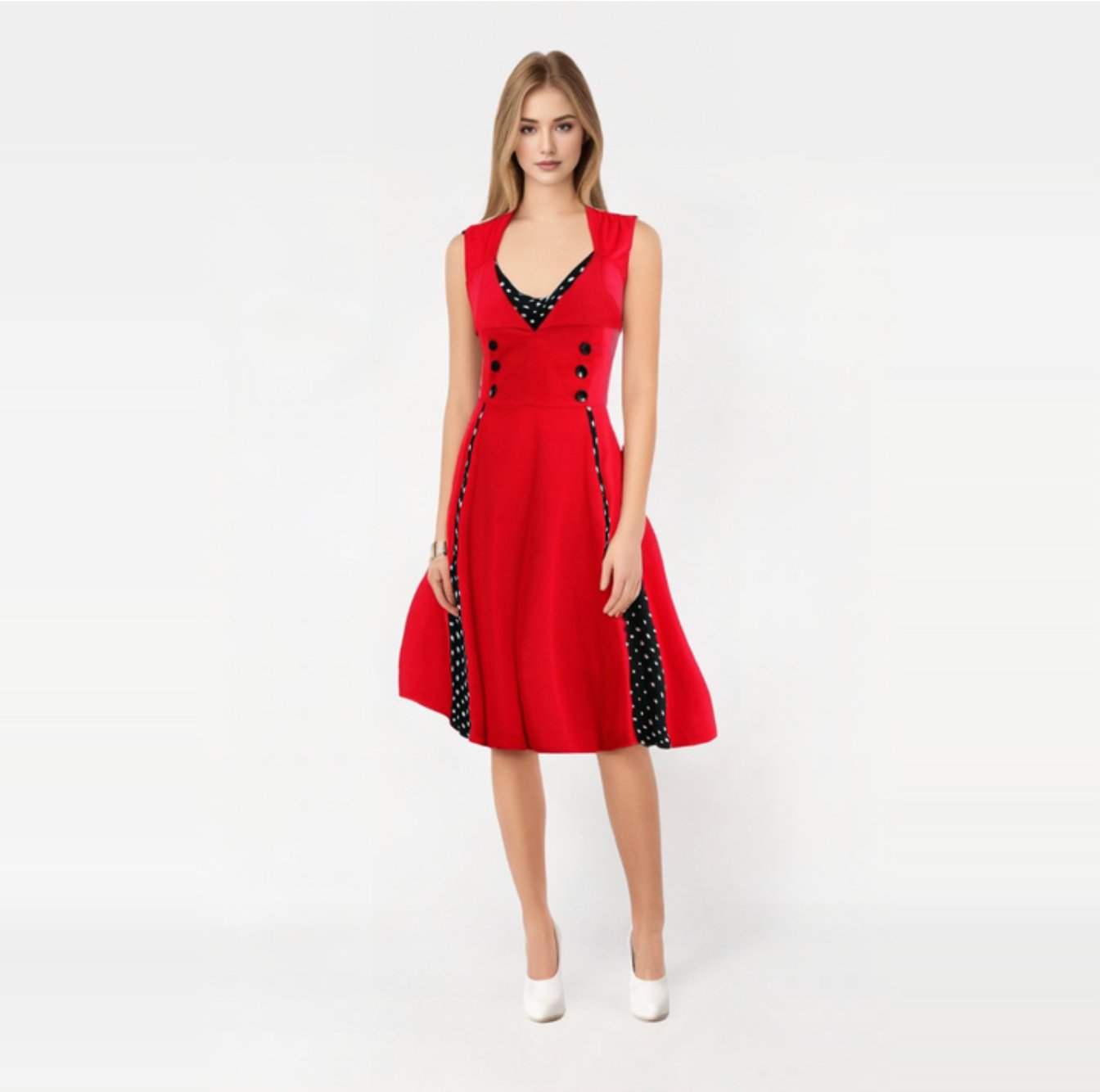 Robe rockabilly rouge clearance