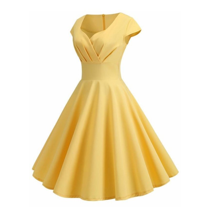 Robe vintage jaune hot sale
