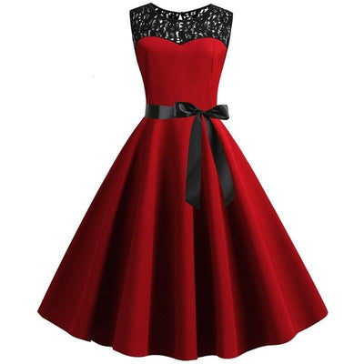 Robe Vintage Année 60 Rouge - Madame Pin Up