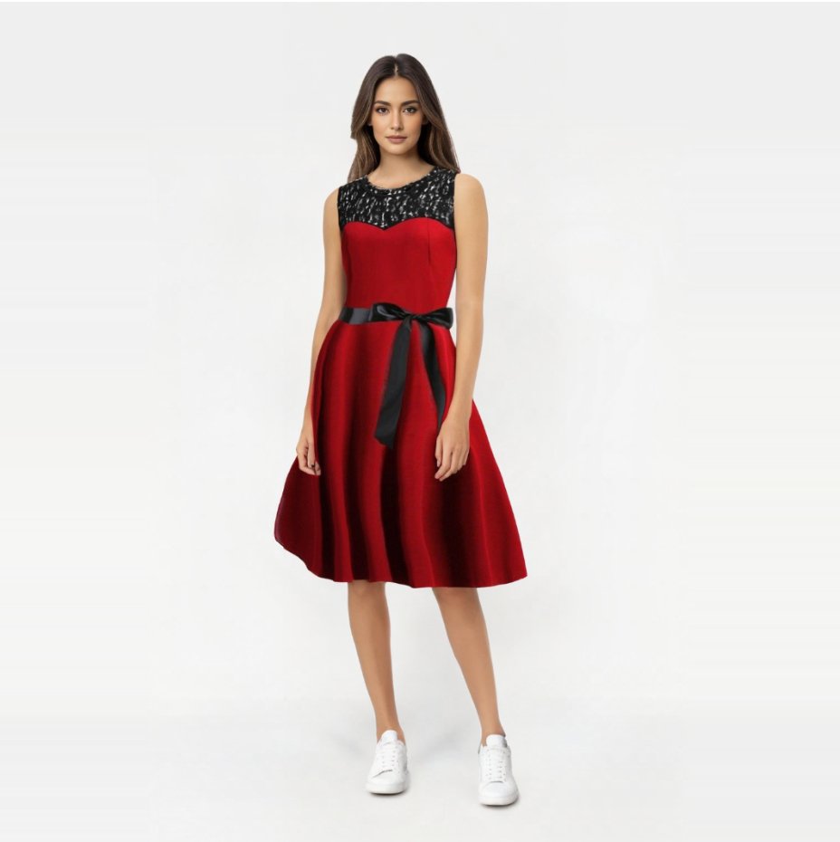 Robe Vintage Année 60 Rouge | Madame Pin Up, image size:928x930